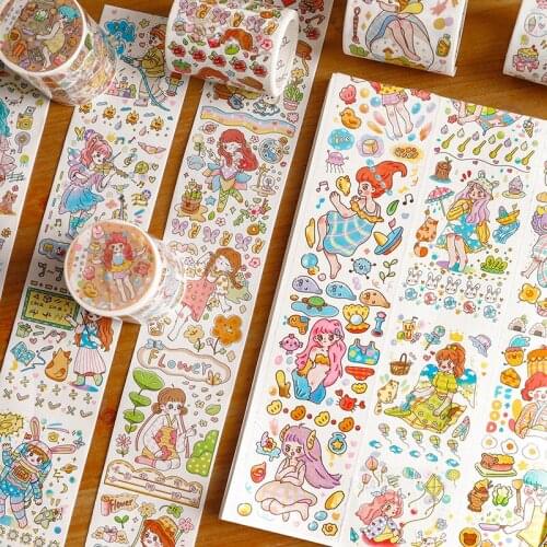 1pcs/1lot Decorative Adhesive Tapes ins fresh and cute Decorative Scrapbooking DIY Paper Japanese Stickers 3M
