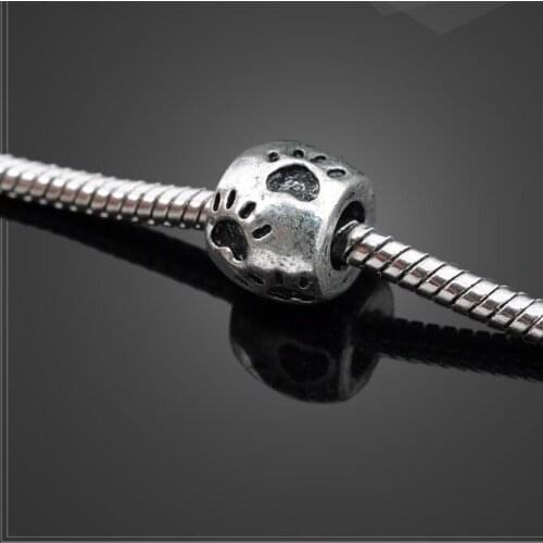 High quality 10 PCS/Lot 8.7mm*10.4mm antique bracelets beads small dog paw beads charm for bracelet