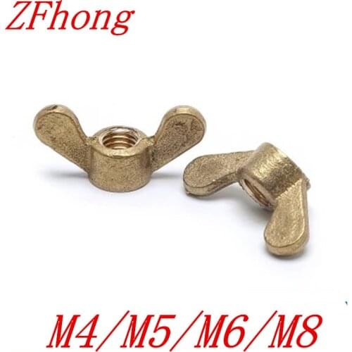 2-10pcs m3 M4 M5 M6 M8 M10 DIN315 brass Hand Tighten Nut Butterfly Nut Ingot Wing Nuts