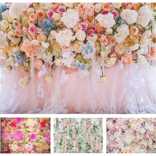 3D Flower Wedding Scene Photographic Backdrops Photo Studio Background Decor Flower Wedding Decoration Photography
