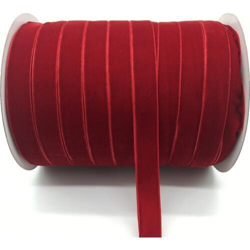 5Yards/lot 5/8" 15mm Red Soft Velvet Ribbon Headband Clips Bow Wedding Christmas Decoration