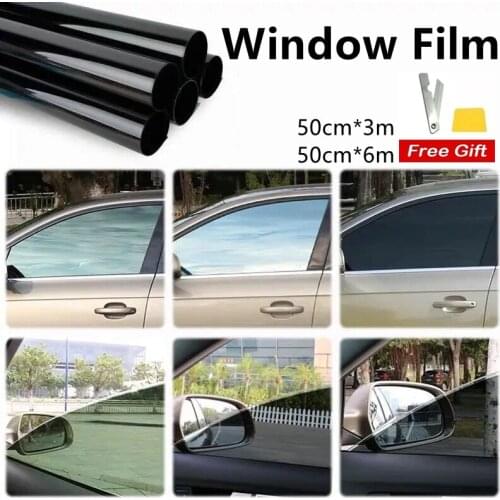 6m Roll Black Car Window Tint Film Uv Home Window Film Tint VLT 50% Solar Car Glass Sticker Auto Nano Ceramic Foil
