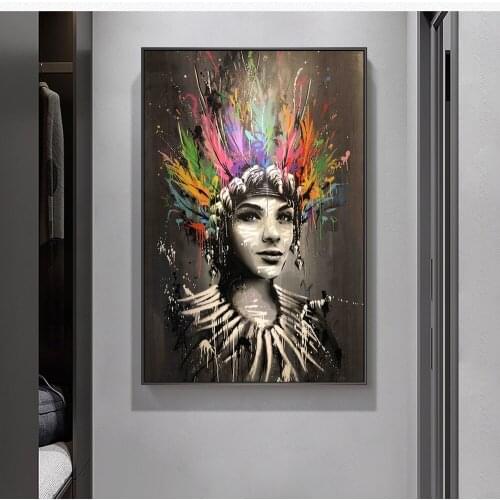 African Woman Modern Art Canvas Paintings On the Wall Art Posters And Prints Graffiti Art Black Woman Nordic Art Wall Pictures