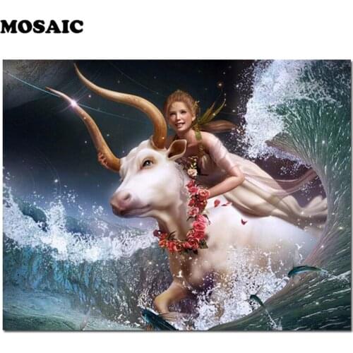 5D DIY Diamond Painting girl 3D Diamond Embroidery Cow Cross Stitch Needlework Home Decor square Round drill Christmas gift