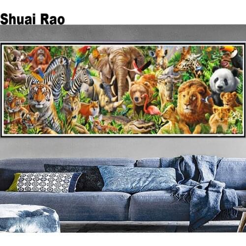 Full square/round Diamond Painting large size Handmade 5d DIY Diamond Embroidery Animals Mosaic Rhinestone painting gift