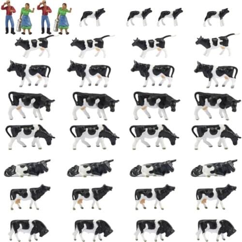 AN8704 36PCS 1:87 Well Painted Farm Animals Cows HO Scale NEW Scenery Landscape Layout
