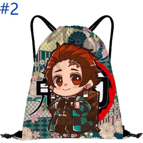 Anime Kamado Tanjirou Shopping Bag Demon Slayer Backpack Drawstring Bag Type A