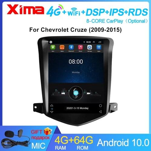 XIMA Android10 2din WIFI Dsp DVD CarPlayer Car Radio Multimedia Video Player For Chevrolet Cruze J300 2008 -2012 For Tesla style