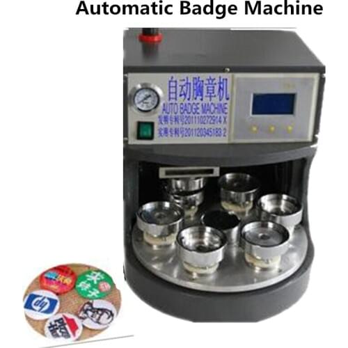 Automatic Badge Machine With 7 Molds Button Making Machinery Pressing Badge Maker