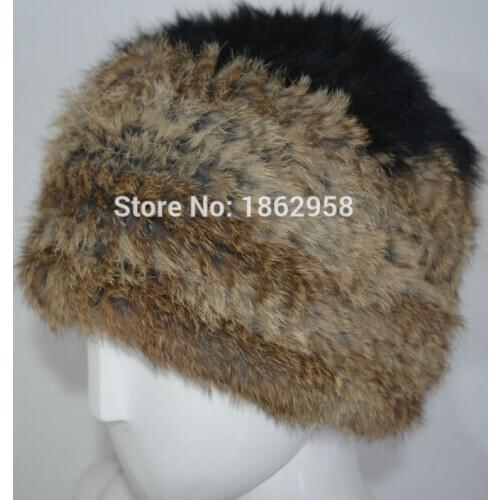 Free Shipping SJ071 New Arrival Women Hats Cheap Price High Quality Elastic Net 1*1 Thick Knit Rabbit Fur Beanies for Girl