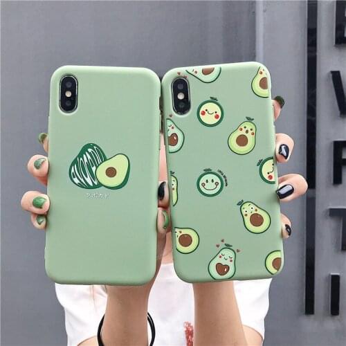Luxury Cartoon fruit avocado Soft silicone Case for iphone X XR XS 11 Pro 12pro Max 12 MiNi 6 6S 7 8 plus Phone Shell Back Cover
