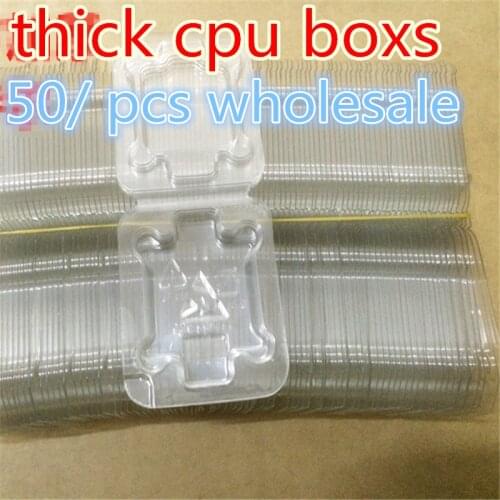 50 pcs case, for Intel CPU LGA 771 775 1150 1155 i3 i5 i7 socket CPU Clamshell Case CPU IC Chipset Protection Box