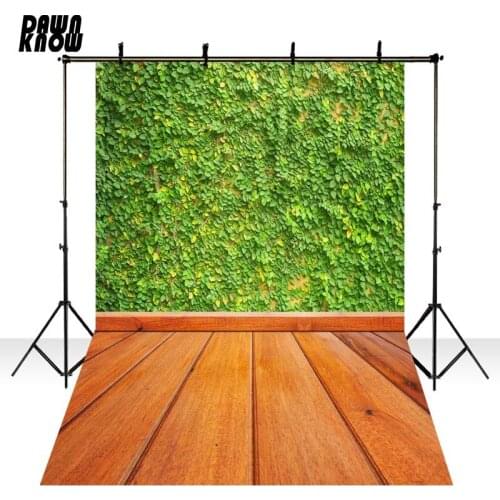 DAWNKNOW Green Leaf Wall Photography Background Backdrop Photocall Floor Wall Wedding Children Photo Shoot Studio Props GY206
