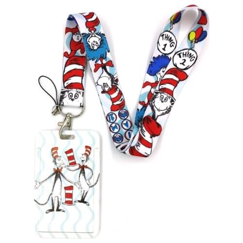 Dr seuss Christmas Cats Credit Card ID Holder Bag Student Women Travel Bank Bus Business Card Cover Badge Accessories Gifts