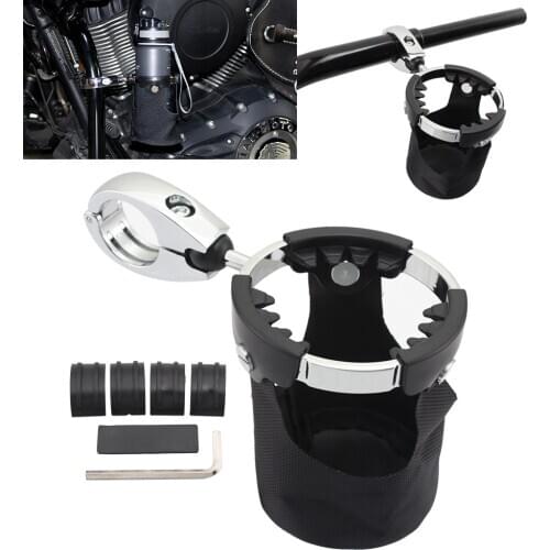Motorcycle Drink Cup Holder Unversal For 22-35.5mm Handlebars & Frame Tubes Front Driver Drink Cup Holder