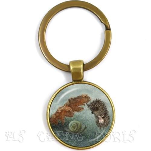 The Hedgehog In The Mist Keychain Men Women Pendant Statement Handmade Fashion Key Chain Ring Holder Jewelry For Gift