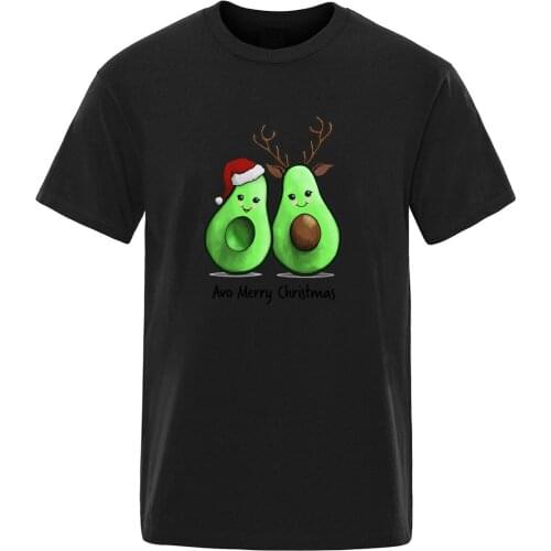 Avo Merry Christmas Oversize Round Neck Mens T-shirts Harajuku Summer Clothing Top Male Hip Hop Fashion Tees 2021 Ropa De Hombre