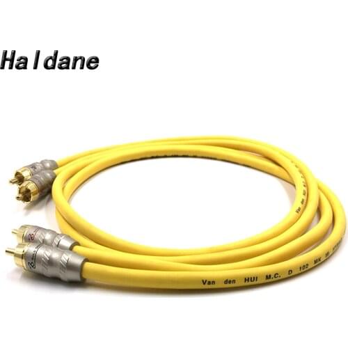 Haldane Pair Type- GOLD-SNAKE RCA Audio Cable 2x RCA Male to Male Interconnect Audio Cable with VDH Van Den Hul 102 MK III