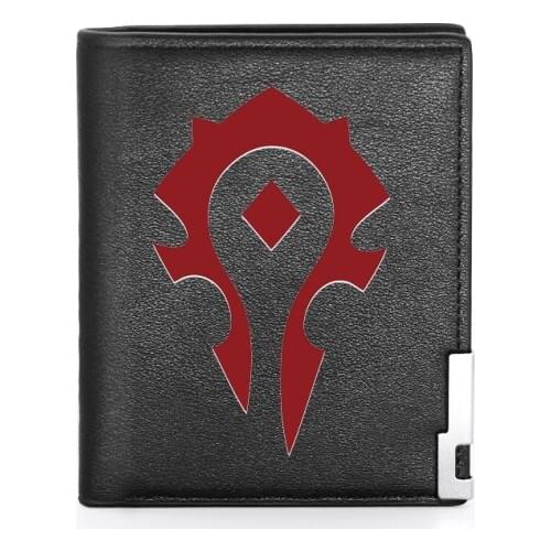 Classic Fashion WOW Symbol Printing Wallet Leather Purse For Men Credit Card Holder Short Male Slim Coin Money Bags