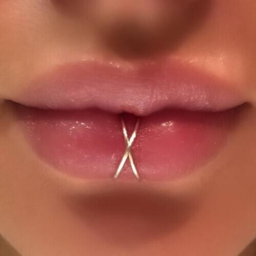 925 Silver Lip Ring Handmade Gold Filled Jewelry Punk Body Jewelry Boho Lip Ring Minimalist Jewelry