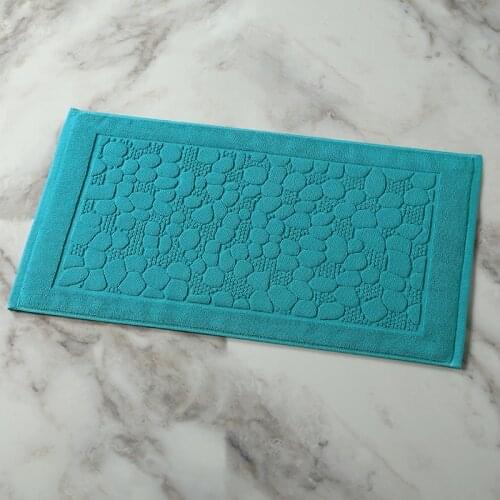 Cotton Towel-Shaped Ant-slip Hotel Bath Mat for Floor Entrance Doormat Machine Washable Toilet Bathtub Floor Mats White 50x80cm