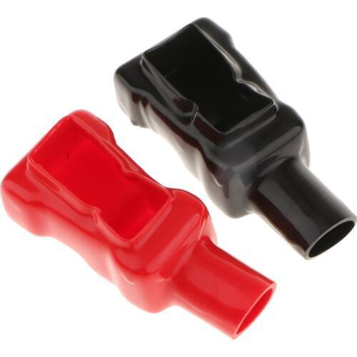 Red and Black Top Post Style Flexible Battery Terminal Cover Caps Protector Boot Negative and Positive