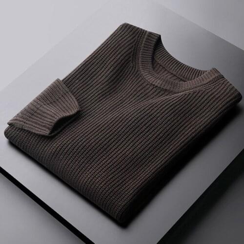 Classic Autumn Winter Mens Sweaters High Quality Round Collar Solid Color Casual Sweater Male Fashion Fit Sweaters Man 3XL