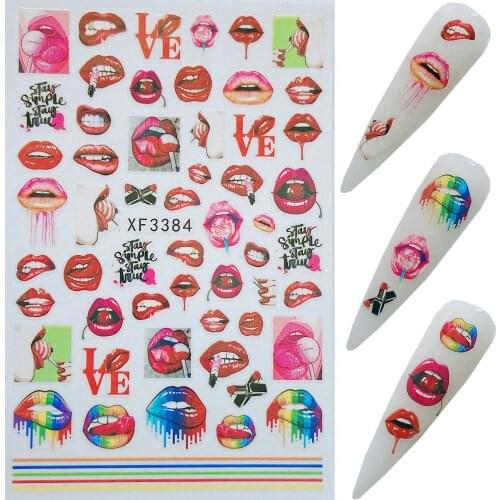 1pc Nail Art Different Color Alphabet Letter Sticker Nail Art Adhesive Sticker Sheet XF