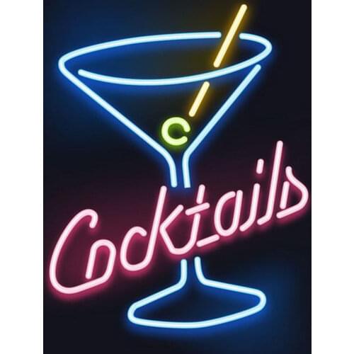 Neon sign bar cocktails wine bottle Neon led light Cafe wall Lamp