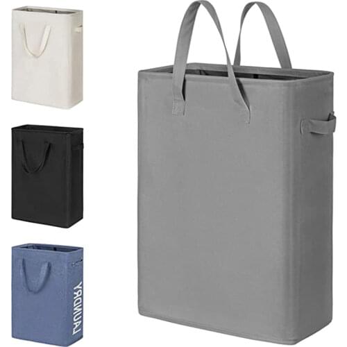 New Slim Laundry Hamper with Handles Thin Laundry basket Narrow Laundry Hamper Foldable Dirty Clothes Bin Storage my Basket