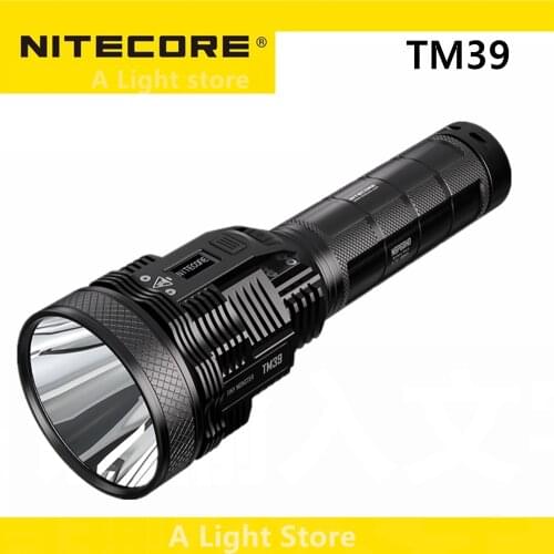 Orignal NITECORE TM39 Flashlight OLED Display Rechargeable Searchlight SBT-90 GEN2 5200LM Beam 1500 meter Torch