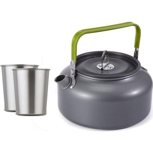 0.8L Camping Kettle Tableware for Tourism Outdoor Picnic Water Tea Coffee Pot Portable Ultralight Alumina Flask Travel