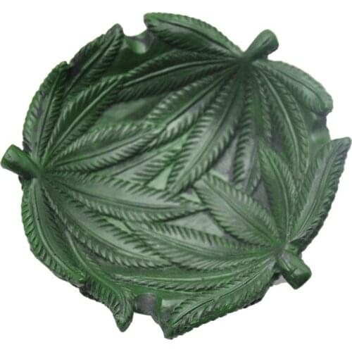 Resin Ashtray Lovely Cartoon Green Leaf Leaves Ash Tray Home Office Funny Decorative Creative Smoking Accessories Men Gift