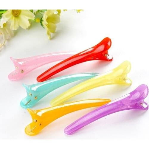 Sale Hot 1 pcs concise Jelly Candy Color Duckbill Clip Alligator Hair Clip Translucent Hairpin Hair Accessories Random Color