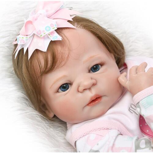 NPK Bebes reborn girl 23" 56cm cameron awake newborn babies full body silicone reborn dolls for children gift bonecas reborn