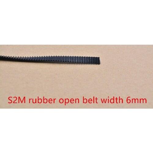 Open timing belt width 6mm Neoprene with Fiberglass STS S2M-6 Timing Belt Small black for 3D Printer