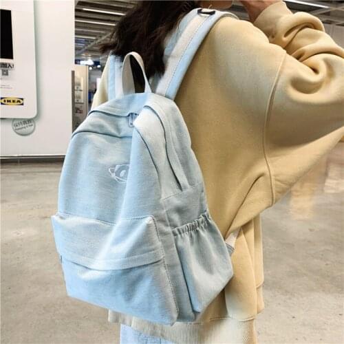 Fashion Backpack Canvas Women Backpack New School Bag For Teenager Girls 15.6 Inch Laptop Shoulder Bag Mochilas Female Backbag