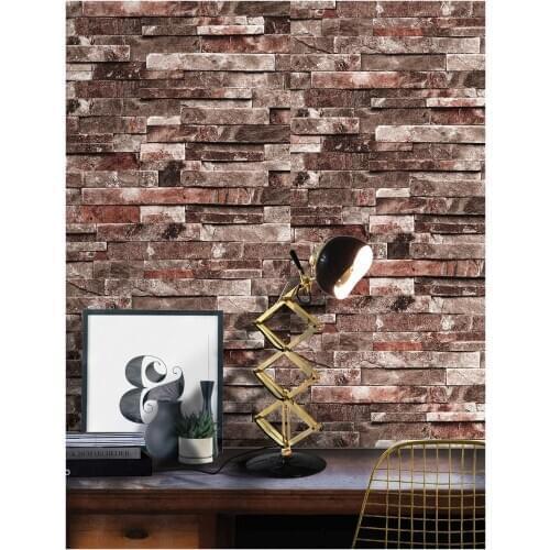 Peel and Stick Faux Brick Wallpaper Brown/Red Vinyl Self Adhesive Wall Paper Design for Walls Bathroom Bedroom Home Decor