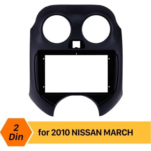 Harfey 9 inch for 2010 NISSAN MARCH car radio Fascia Frame Panel in Dash Trim Installation Mount Kit 2din OEM style