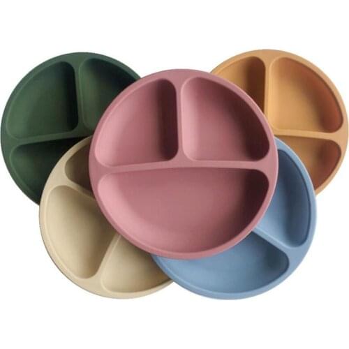 Make Baby Tableware Silicone Plate Free BPA Food Grade Suction Tray Anti-slip Gift Children Products Kids Dinner Plat