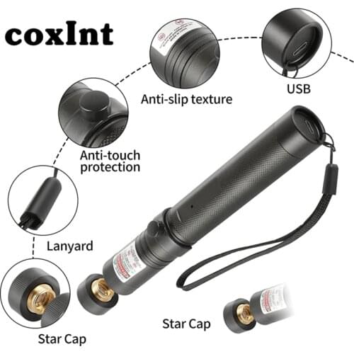 Light LED Green Long Range Tactical Flashlight Green Flashlight with USB Cable for Camping Hiking Hunting Fishing