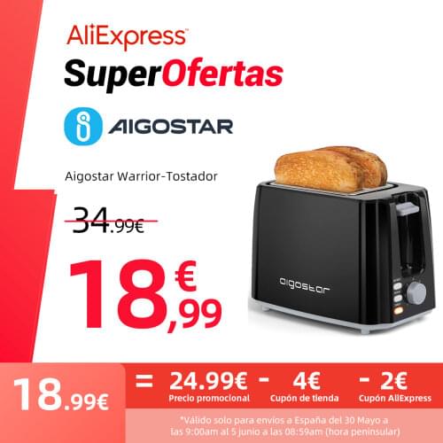 Aigostar Warrior 30JRL - Toaster 750W Black
