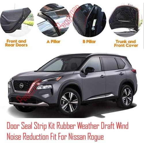 Door Seal Strip Kit Self Adhesive Window Engine Cover Soundproof Rubber Weather Draft Wind Noise Reduction Fit For Nissan Rogue