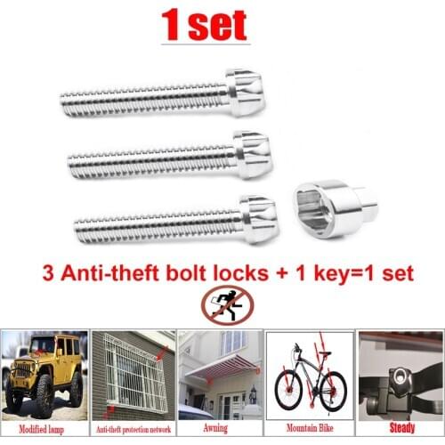 M6 M8 M10 Security Anti Theft Screws Bolt Nuts Stainless Steel Mountain Bike Awning Car Accessories For Car Styling LED Light