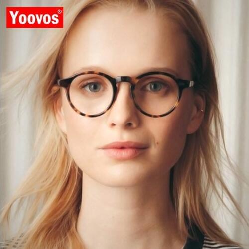 Yoovos 2021 Glasses Women Frame Round Eyeglasses Retro Transparent Lens Glasses For Women Vintage Okulary Luxury Gafas De Mujer