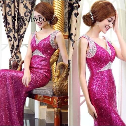 2020 Women Sequins Long Dress Elegant Party Femme Robe Vintage Dresses Maxi Vestidos