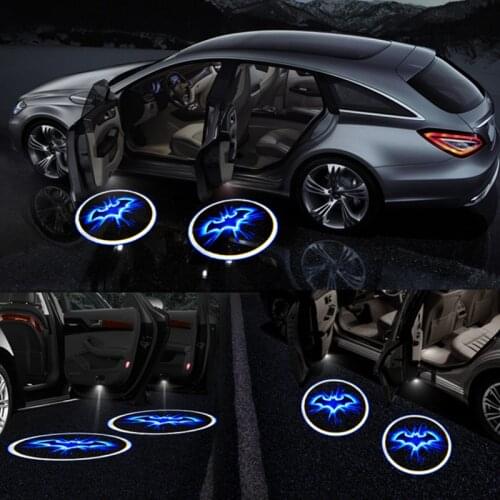 2 Pcs Universal Wireless LED Shadow Projector Courtesy Step Lights Welcome Lights Cars Door Shadow Light Laser Emblem Lamps Kit