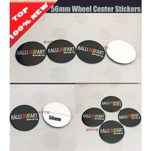 4pcs/set 56mm car wheel cap sticker car emblem badge cover sticker for RALLIART logo for Lancer 10 EX Eclipse Galant outlander