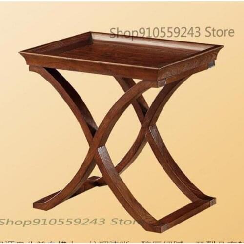 Side Table American Style Small Coffee Table Retro Corner Table All Solid Wood Rectangular Living Room Side Table American Style