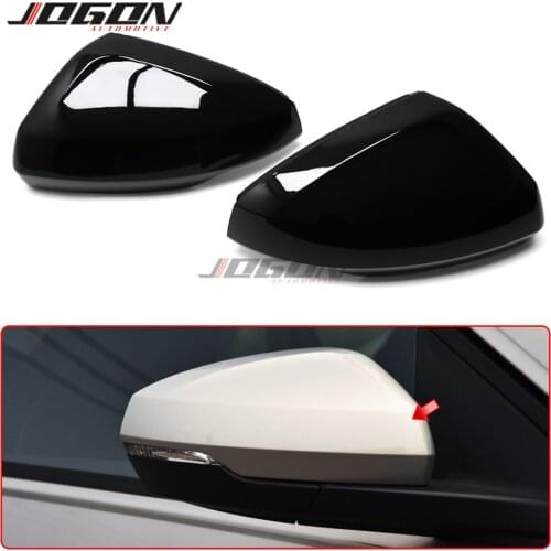 Black & Carbon Fiber For VW Polo Mk6 AW GTI 2018-2020 Car Side Rear View Rearview Mirror Cover Replacement